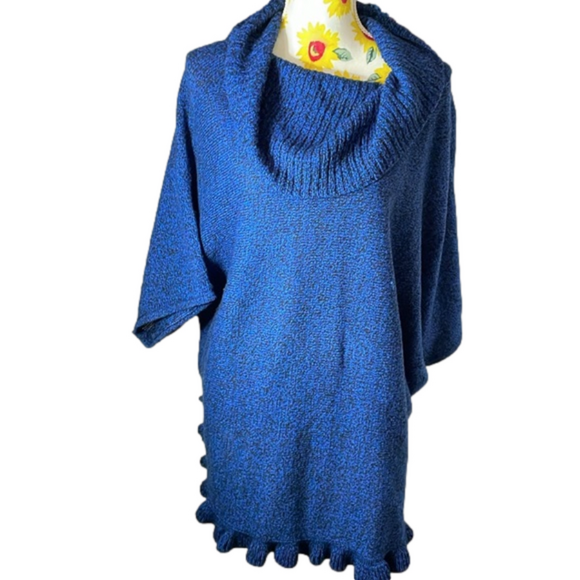 Studio Works ~ Cowl Neck Sweater Batwing with Frilly Hemline - Picture 1 of 8